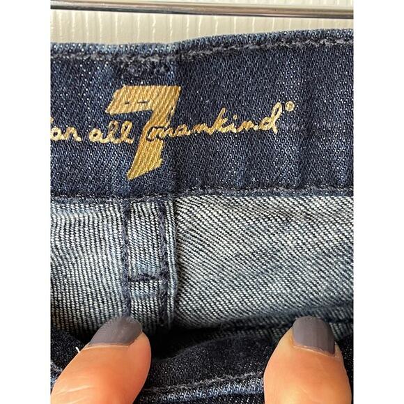 7 For All Mankind Mid Rise Bootcut Dark Blue Jeans Women's Size 25 - Picture 6 of 8
